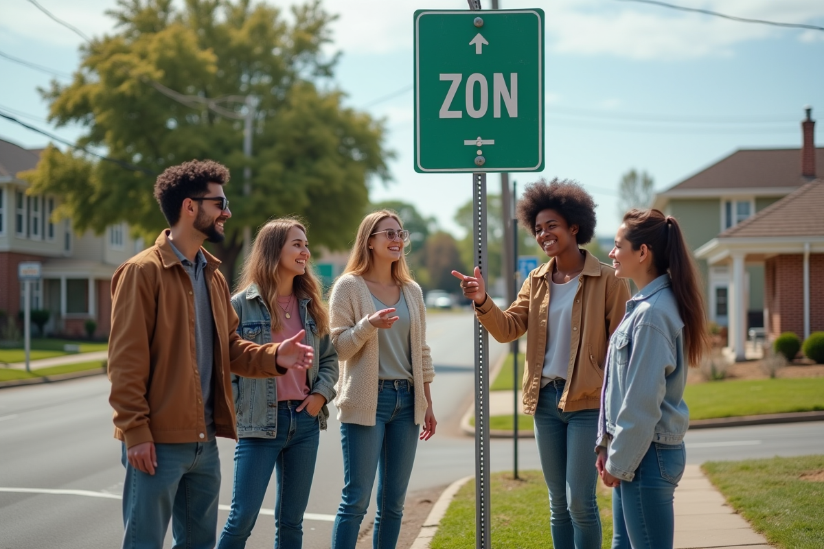 Groupe de jeunes discutant près d