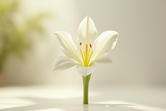 Fleur blanche en forme de T capturée au matin