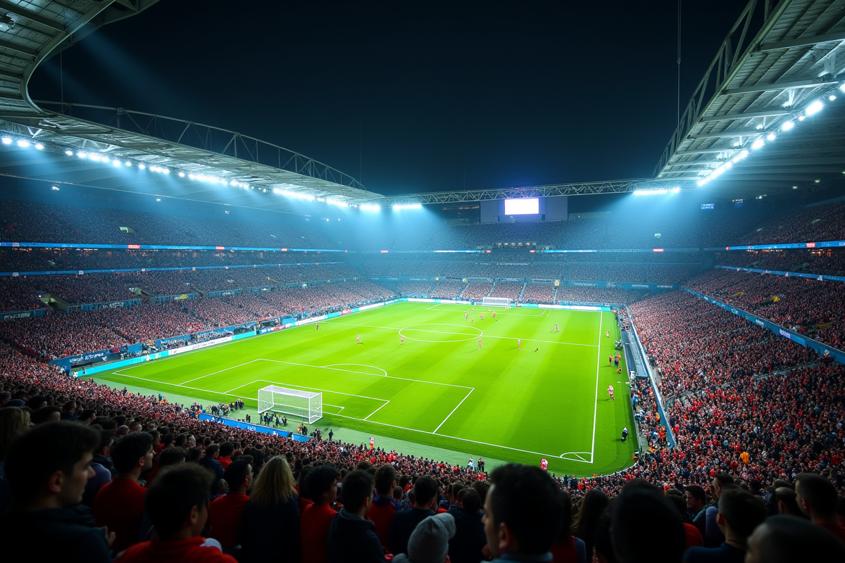 Stade de football rempli vu d